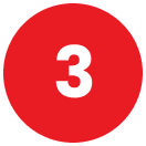 number three in red circle