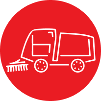 power sweeping red icon