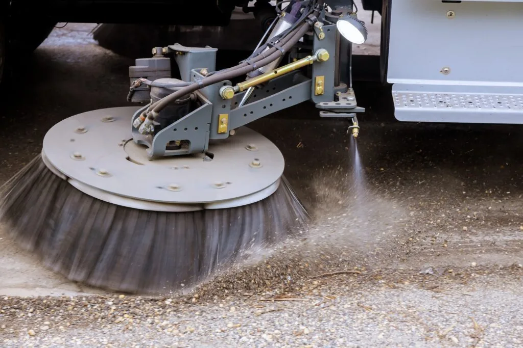 street sweeper machine cleaning the streets