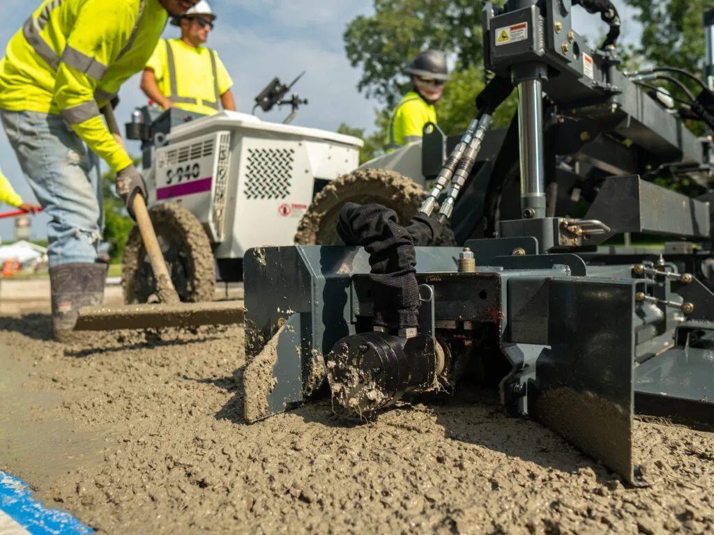 closeup of concrete paving