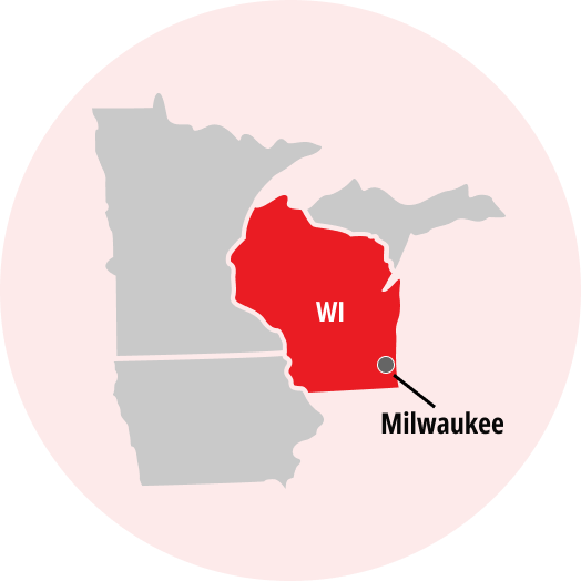 milwaukee on a map of wisconsin