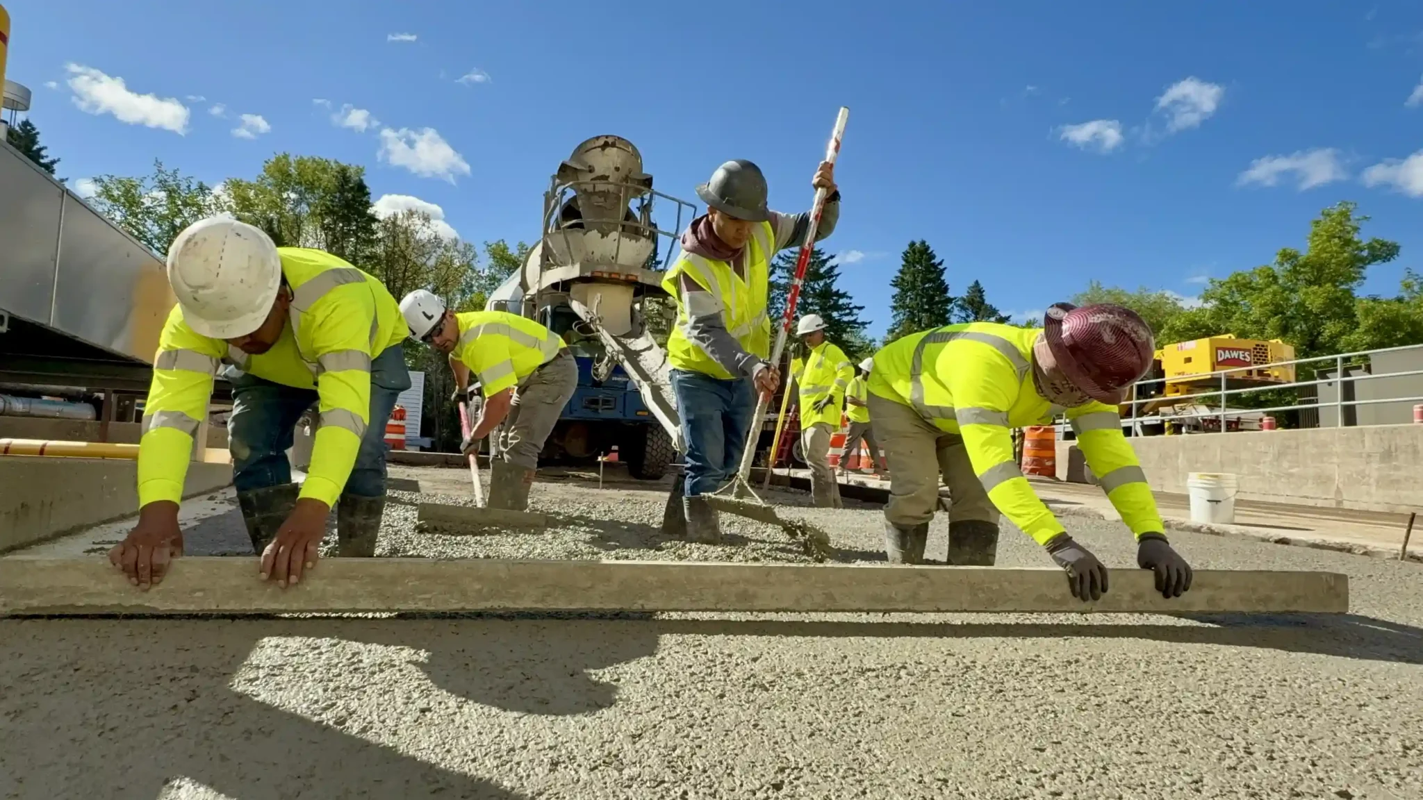 PLM Crew Laying Concrete