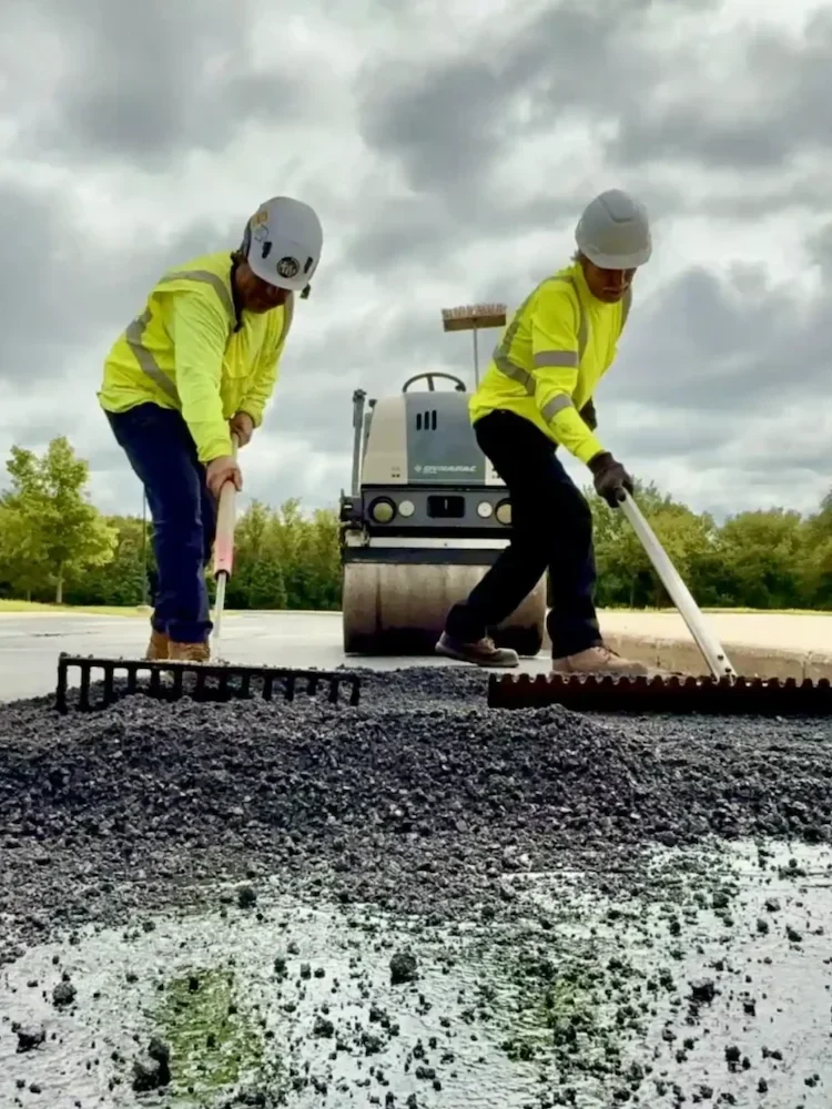 Infrared Asphalt Patching Raking